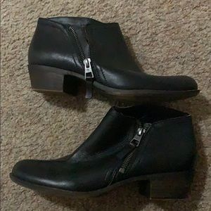 Lucky brand black leather booties